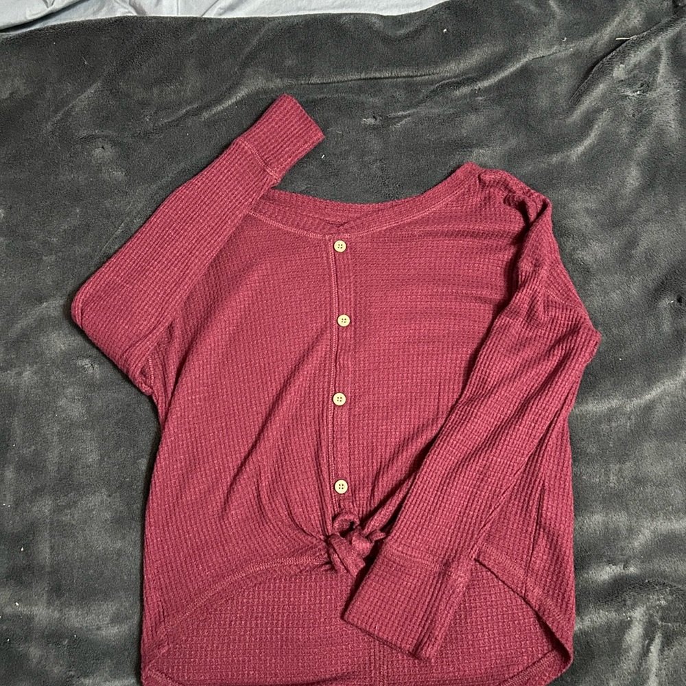Old Navy Maroon Button-Down Shirt